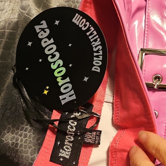 Dolls Kill/Horoscopez Pink PVC skirt, XXL - Picture 2 of 2
